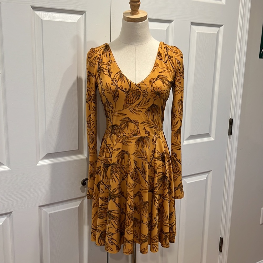 Kimchi Blue long sleeved yellow dress